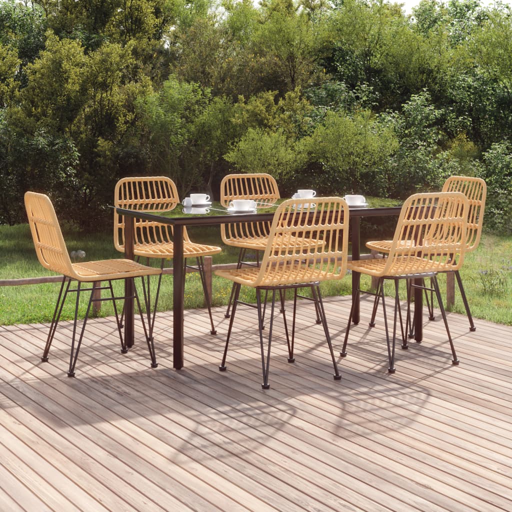 vidaXL Set mobilier de grădină, 7 piese, poliratan