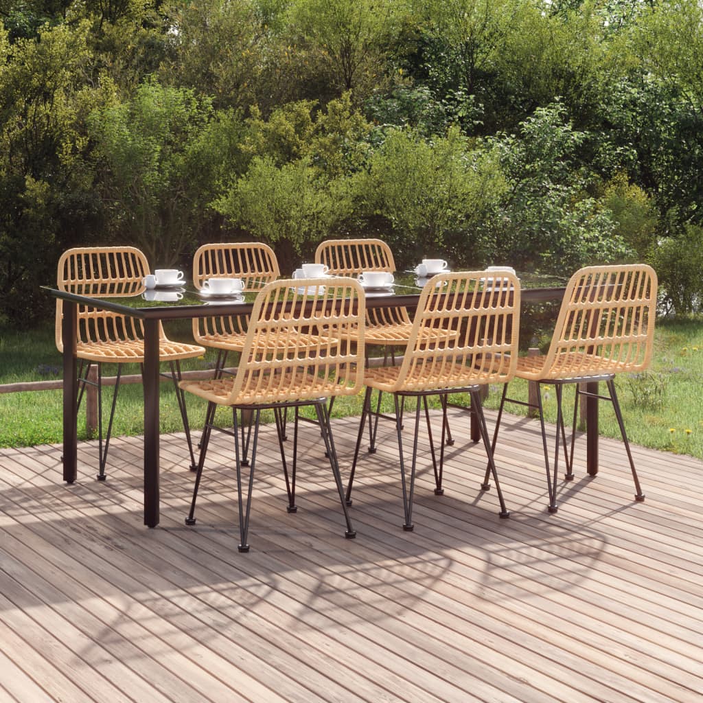 vidaXL Set mobilier de grădină, 7 piese, poliratan