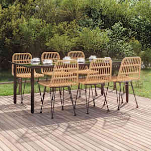 Vrtna jedilna garnitura 7-delna poli ratan