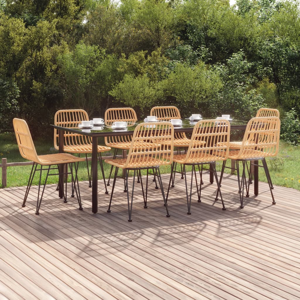 vidaXL Set mobilier de grădină, 9 piese, poliratan