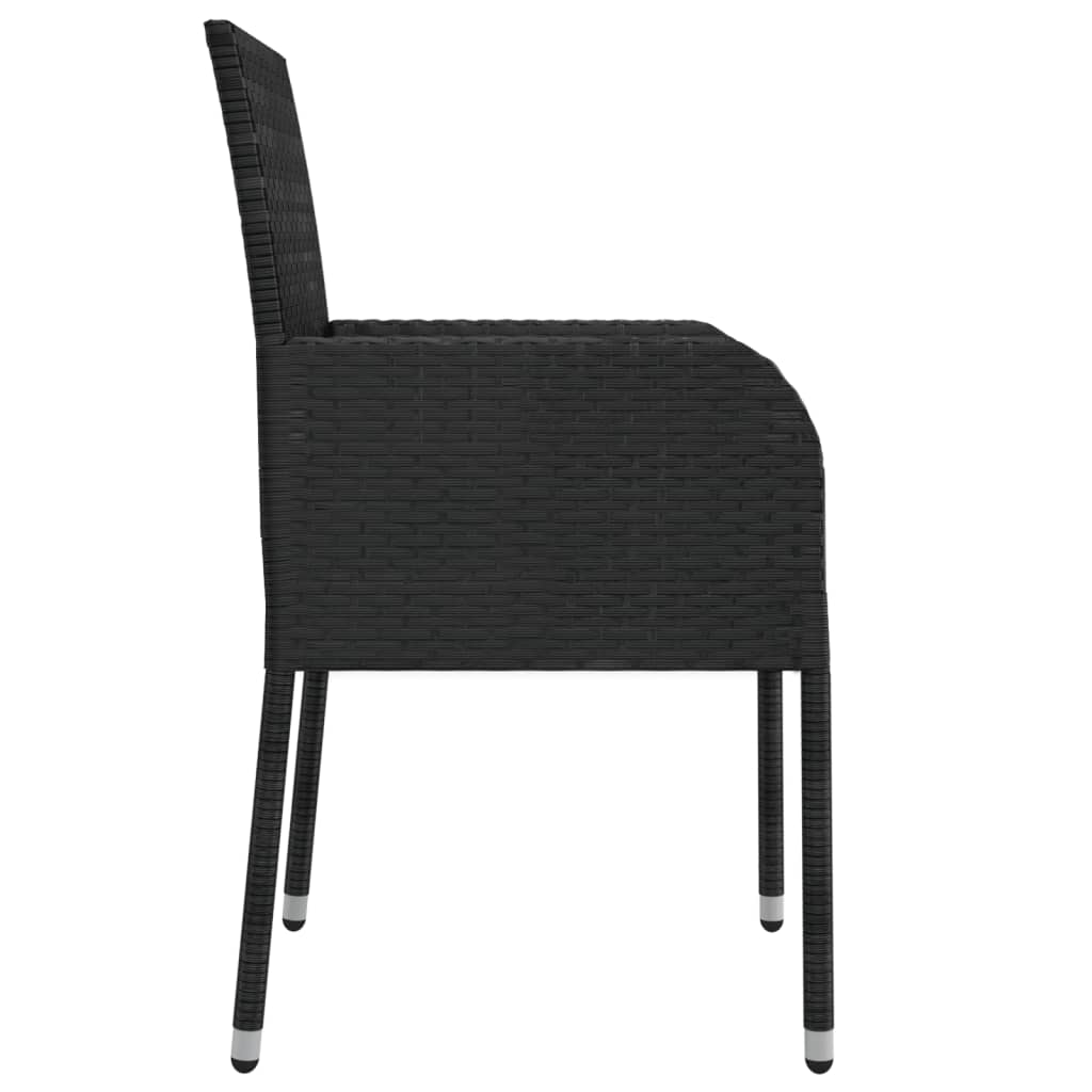 Zestaw mebli ogrodowych rattanowy 6 krzeseł + stół, czarny