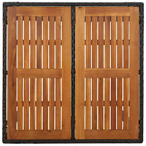 3dílný zahradní jídelní set s poduškami černý polyratan - obrázek 8
