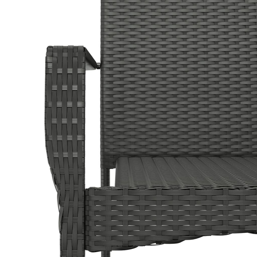 Set mobilier de grădină cu perne, 9 piese, negru, poliratan