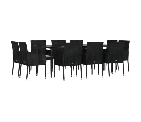 vidaXL Garden Dining Set Black, Cream white