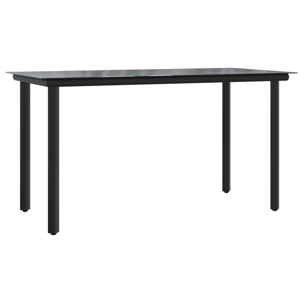 Set mobilier de grădină cu perne, 9 piese, negru, poliratan