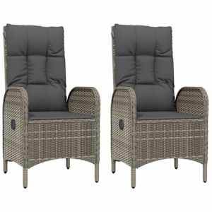 5dílný zahradní jídelní set s poduškami černý a šedý polyratan - obrázek 5