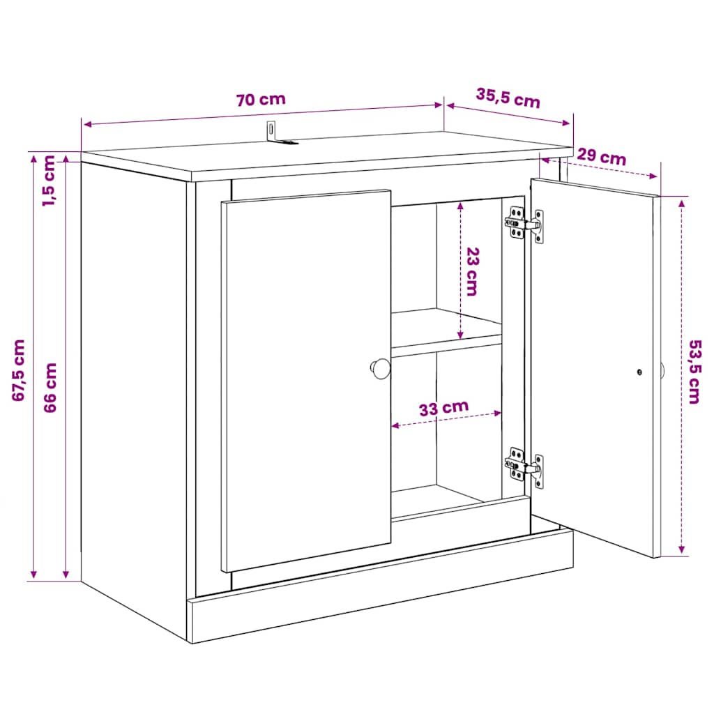 vidaXL Sideboards 3 Stk. Weiß Holzwerkstoff – Bild 18