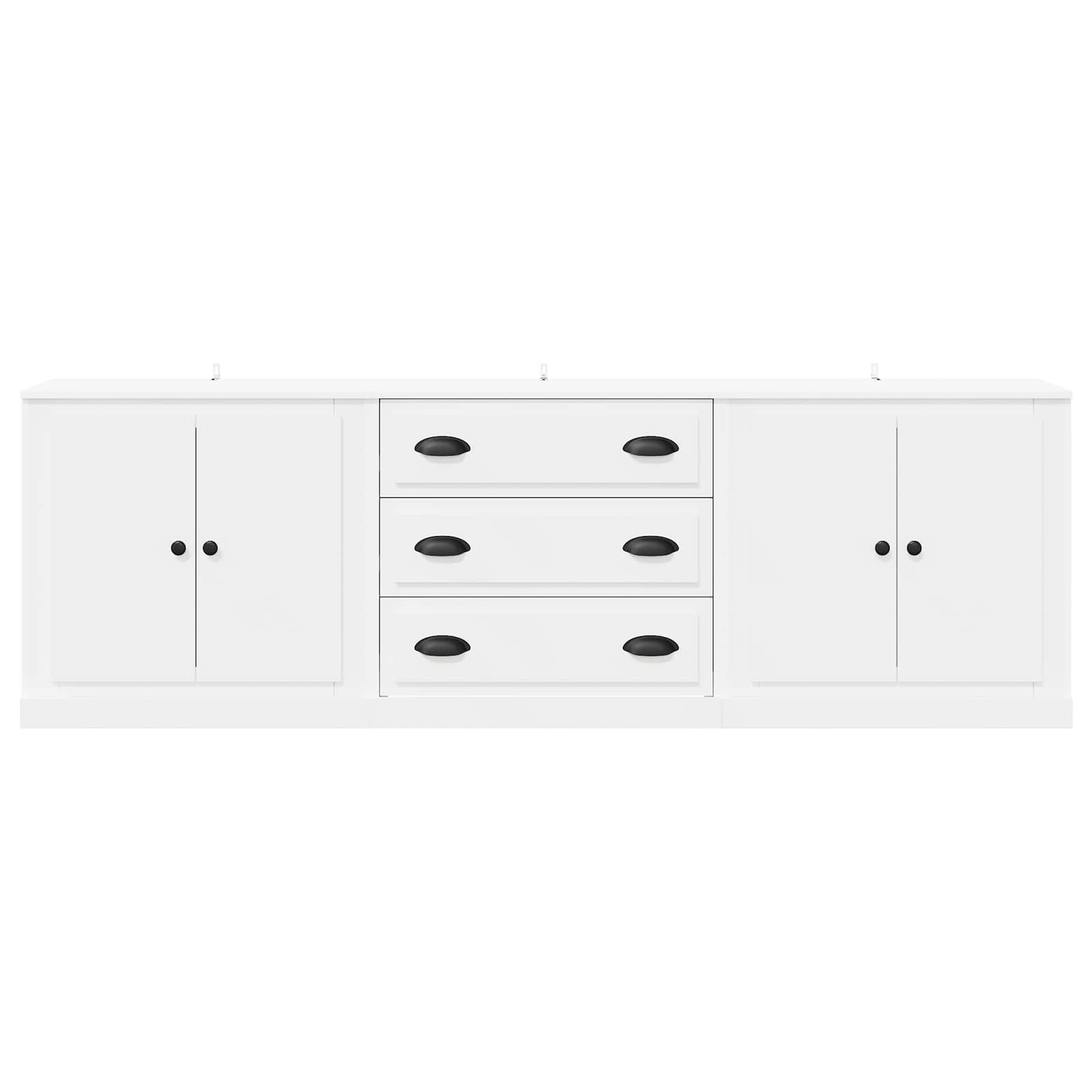 vidaXL Dressoirs 3 st bewerkt hout wit, foto 3