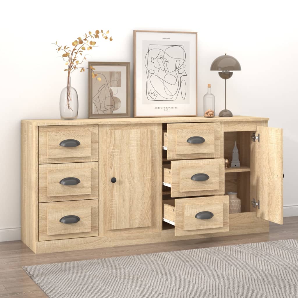 vidaXL Sideboards 2 Stk. Sonoma-Eiche Holzwerkstoff