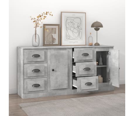 vidaXL Sk&auml;nk 2 st betonggr&aring; konstruerat tr&auml;