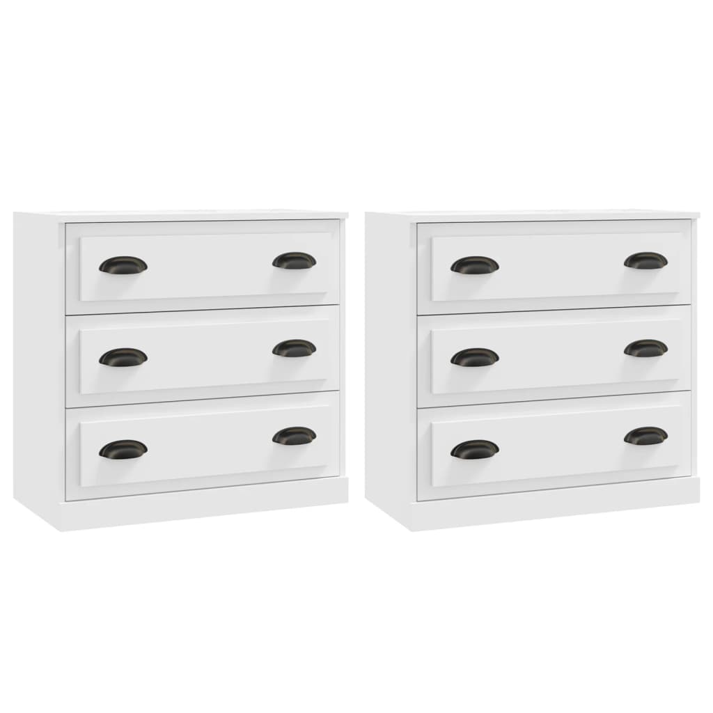 Thumbnail - vidaXL Sideboards 2 Stk. Weiß Holzwerkstoff