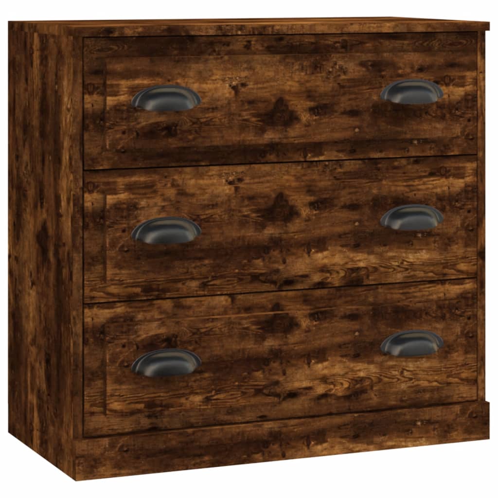 vidaXL Dressoirs 2 st bewerkt hout gerookt eikenkleurig