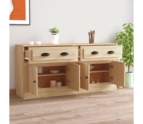 vidaXL Sideboards 2 Stk. Sonoma-Eiche Holzwerkstoff