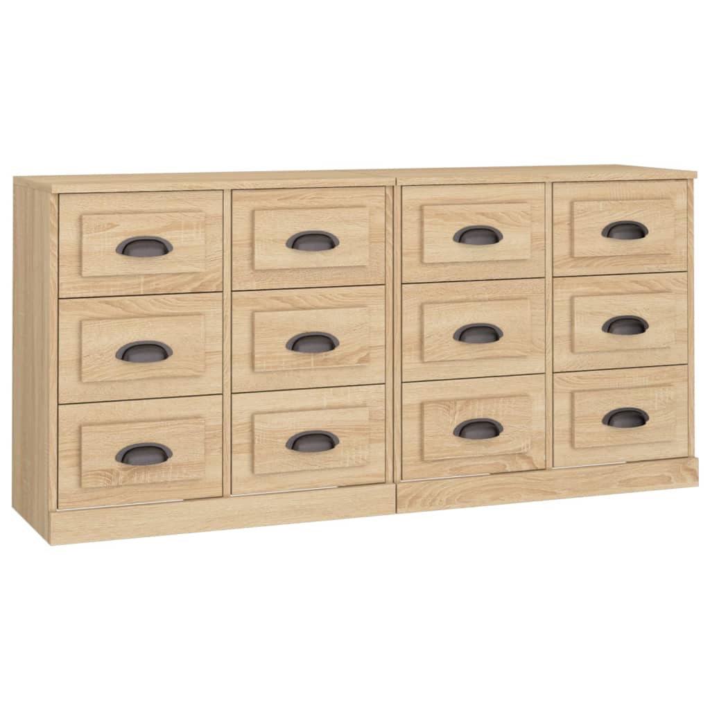 vidaXL Dressoirs 2 st bewerkt hout sonoma eikenkleurig, foto 3
