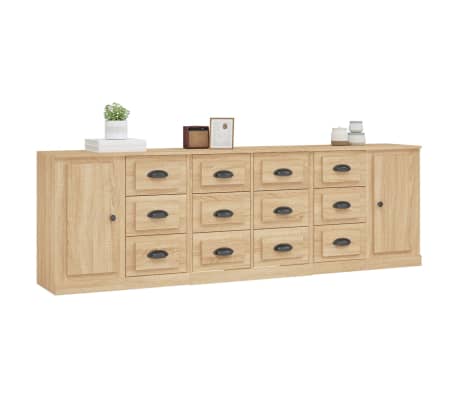 vidaXL Sideboards 3 pcs Sonoma Oak Engineered Wood