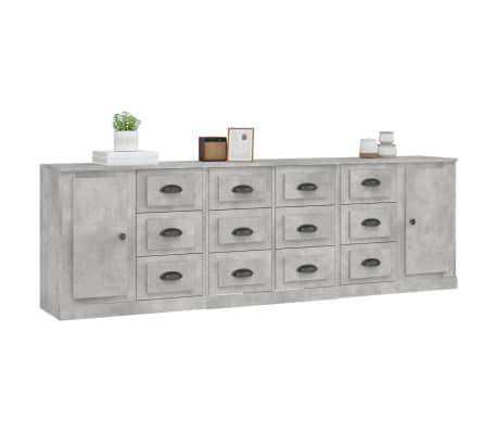 vidaXL sk&aelig;nke 3 stk. konstrueret tr&aelig; betongr&aring;