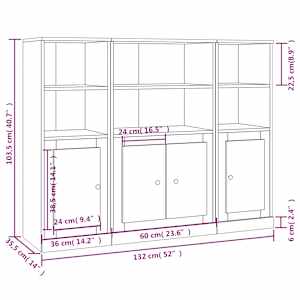 Příborníky 3 ks betonově šedé kompozitní dřevo - obrázek 7