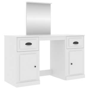vidaXL tualettlaud peegliga, valge, 130 x 50 x 132,5 cm