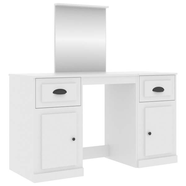 vidaXL tualettlaud peegliga, valge, 130 x 50 x 132,5 cm