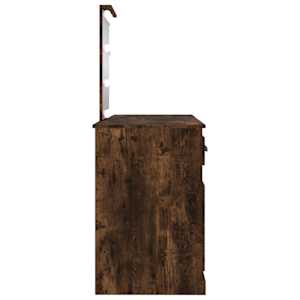 Toaletní stolek s LED kouřový dub 130 x 50 x 132,5 cm - obrázek 7