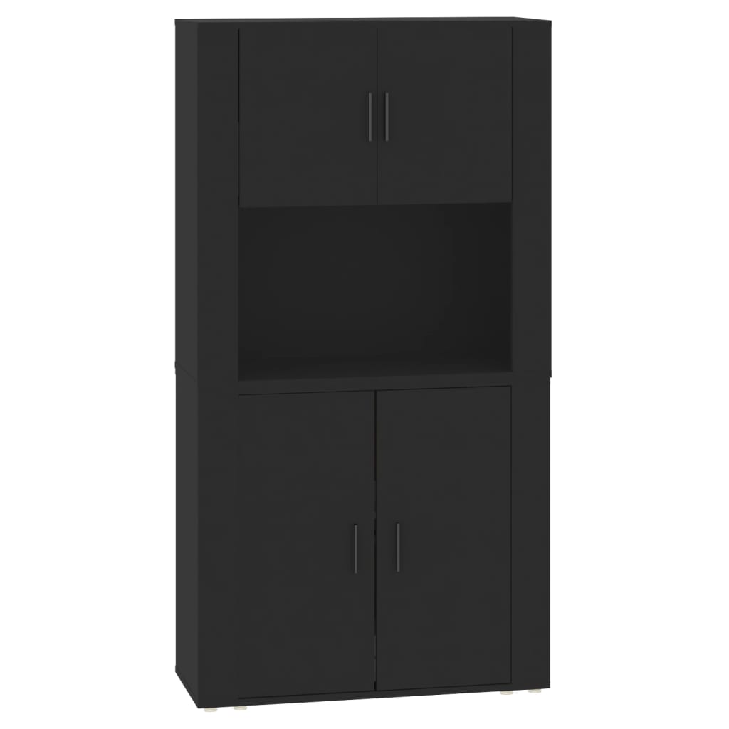 vidaXL SkĹ™Ă­Ĺ� highboard ÄŤernĂˇ kompozitnĂ­ dĹ™evo