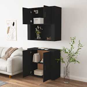 Skříň highboard černá kompozitní dřevo - obrázek 5