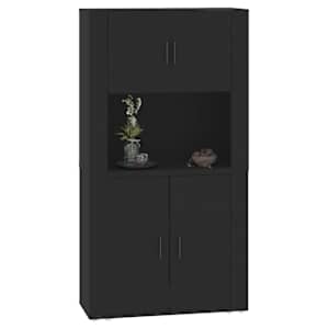 Skříň highboard černá kompozitní dřevo - obrázek 9