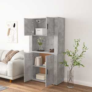Skříň highboard betonově šedá kompozitní dřevo - obrázek 3