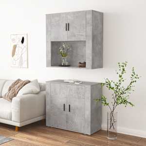 Skříň highboard betonově šedá kompozitní dřevo - obrázek 4