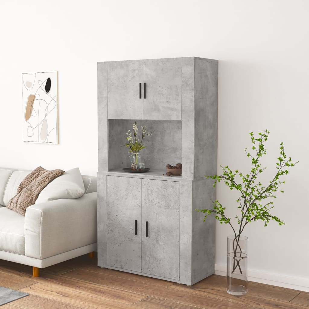 Skříň highboard betonově šedá kompozitní dřevo