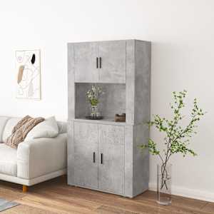 Skříň highboard betonově šedá kompozitní dřevo - obrázek 1