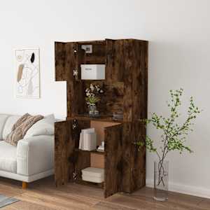 Skříň highboard kouřový dub kompozitní dřevo - obrázek 3