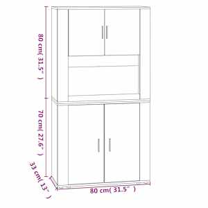 Skříň highboard kouřový dub kompozitní dřevo - obrázek 12