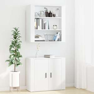 Skříň highboard bílá kompozitní dřevo - obrázek 3