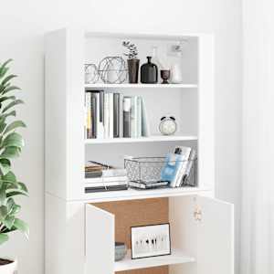 Skříň highboard bílá kompozitní dřevo - obrázek 4