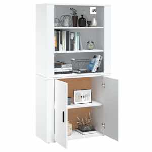 Skříň highboard bílá kompozitní dřevo - obrázek 5
