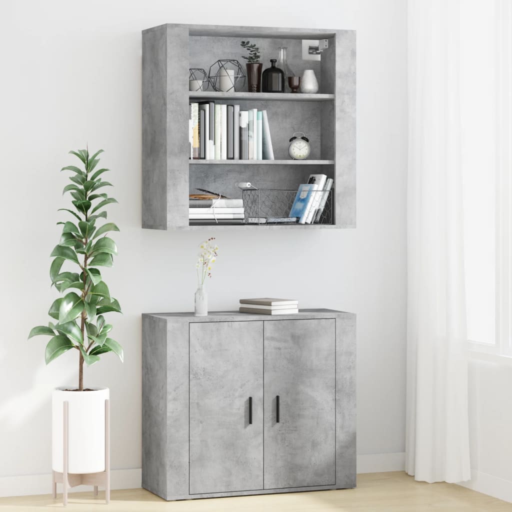 Skříň highboard betonově šedá kompozitní dřevo