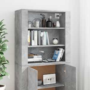 Skříň highboard betonově šedá kompozitní dřevo - obrázek 4
