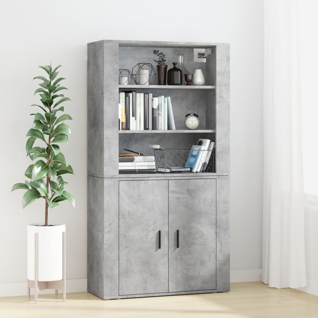 Skříň highboard betonově šedá kompozitní dřevo