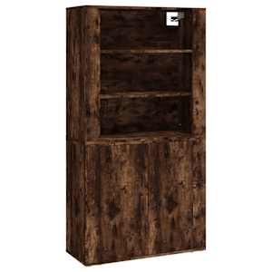 Skříň highboard kouřový dub kompozitní dřevo - obrázek 2