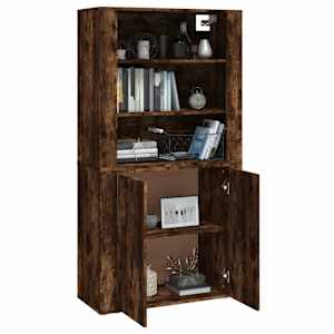 Skříň highboard kouřový dub kompozitní dřevo - obrázek 5