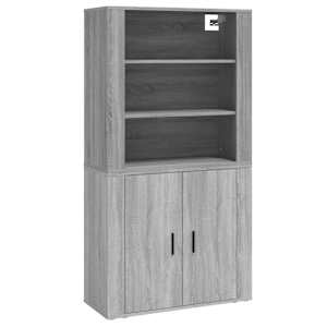 Skříň highboard šedá sonoma kompozitní dřevo - obrázek 2