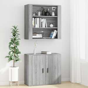 Skříň highboard šedá sonoma kompozitní dřevo - obrázek 3