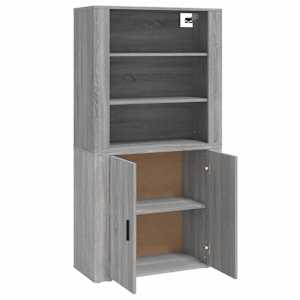 Skříň highboard šedá sonoma kompozitní dřevo - obrázek 6