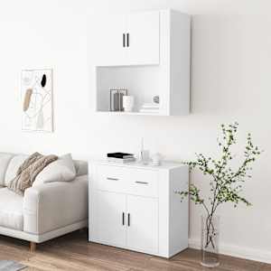 Skříň highboard bílá kompozitní dřevo - obrázek 4