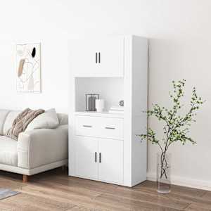 Skříň highboard bílá kompozitní dřevo