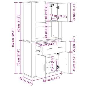 Skříň highboard černá kompozitní dřevo - obrázek 12