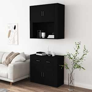 Skříň highboard černá kompozitní dřevo - obrázek 4