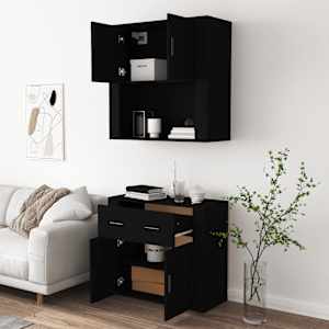 Skříň highboard černá kompozitní dřevo - obrázek 5
