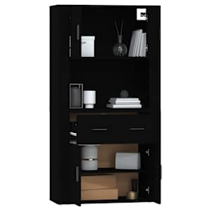 Skříň highboard černá kompozitní dřevo - obrázek 7